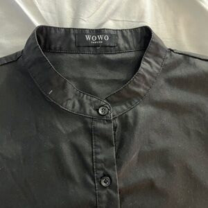 SHEIN Elegant Black Button Down Blouse